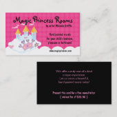 Feenhafte Schloss-Rosa-Punkt-Visitenkarte Visitenkarte (Vorne/Hinten)