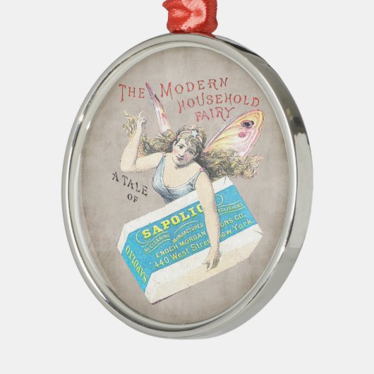 Feenhafte Seifen-Verzierung Silbernes Ornament (Links)