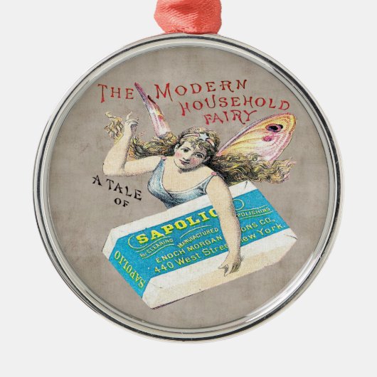 Feenhafte Seifen-Verzierung Silbernes Ornament (Vorne)