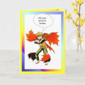 Feenhafte Spracheblase, Herbstfee Karte (Gelbe Blume)