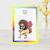 Feenhafte Spracheblase, Wind in meinem Rock! Karte (Gelbe Blume)