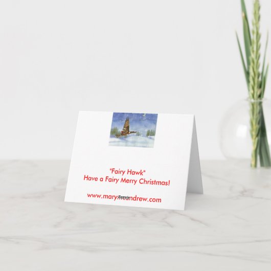 Feenhafter Falke Feiertagskarte (Rückseite)