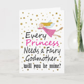 Feenhafter Girly Wille sind Sie mein Patin-Foto Karte (Vorderseite)