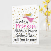 Feenhafter Girly Wille sind Sie mein Patin-Foto Karte (Gelbe Blume)