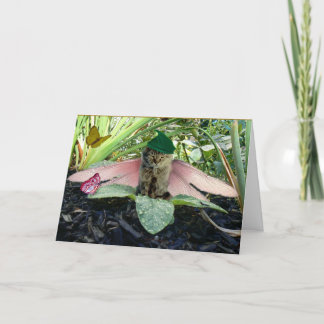 Feenhafter Katzen-Elf Notecard Feiertagskarte