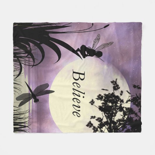 Feenhafter Mond glauben Fleecedecke (Vorderseite (Horizontal))