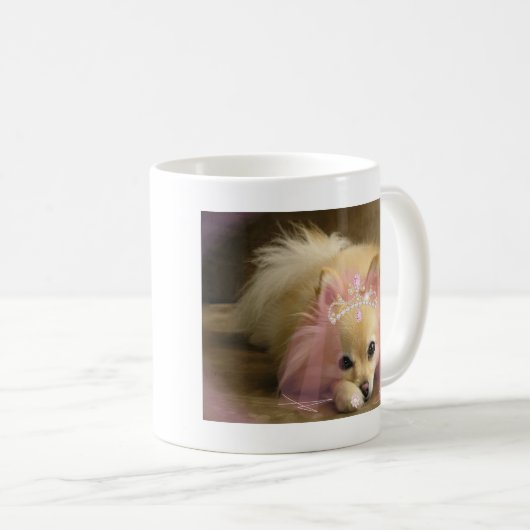 feenhafter Prinzessinhund mit Diamantkrone Kaffeetasse (VorderseiteRechts)