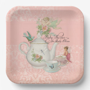 Feenhafter Tee-Party-Baby-Duschen-Dekor Pappteller