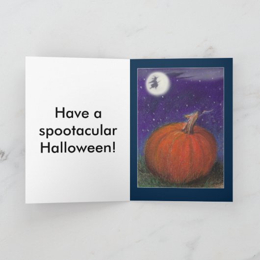 Feenhafter Vollmond des magischen Kürbises Karte (Innenseite)