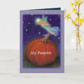 Feenhafter Vollmond des magischen Kürbises Karte (Gelbe Blume)