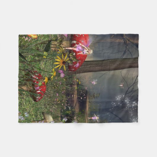 Feenhafter WaldFleece-Decke Fleecedecke (Vorderseite (Horizontal))