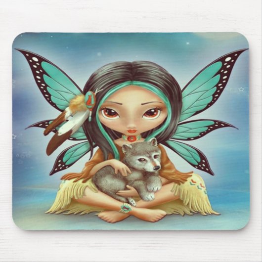 Feenhafter Wolf Mousepad (Vorne)