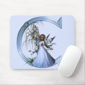 Feenhaftes blaues Monogramm C Mousepad (Mit Mouse)