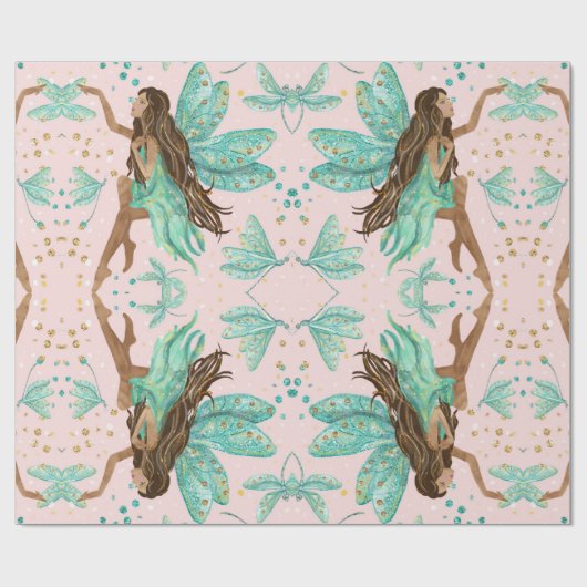 Feenhaftes Libellen-Geschenk-Packpapier Geschenkpapier (Flach)