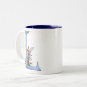 Feenhaftes Monogramm L Zweifarbige Tasse (Vorderseite Links)