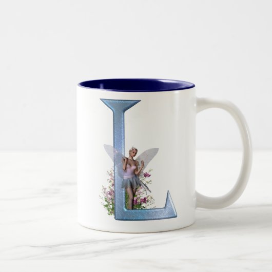 Feenhaftes Monogramm L Zweifarbige Tasse (Rechts)