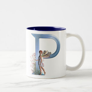 Feenhaftes Monogramm P Zweifarbige Tasse
