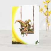 Feenhaftes Schwingen, leer Karte (Gelbe Blume)