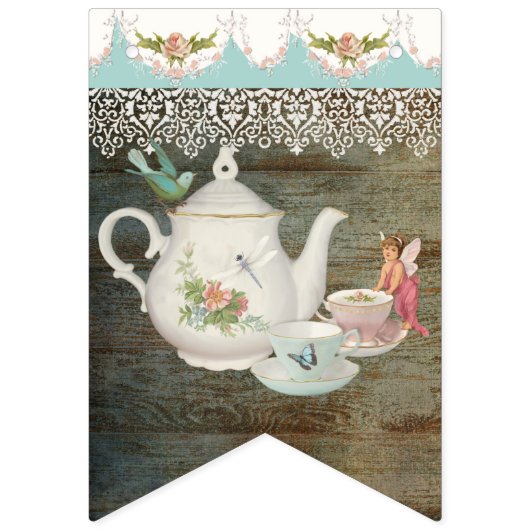 Feenhaftes Tee-Party-Mädchen-süßes Wimpelkette (Zweite Fahne)