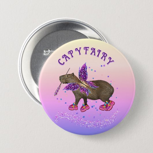 Feenkapybara-Magie Button (Vorne & Hinten)