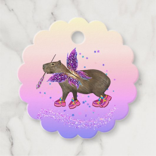 Feenkapybara-Magie Geschenkanhänger (Vorderseite)