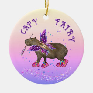 Feenkapybara-Magie Keramik Ornament