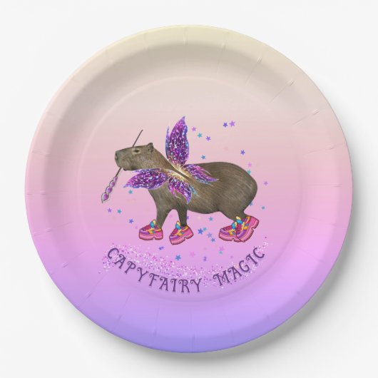 Feenkapybara Magie Pappteller (Vorderseite)