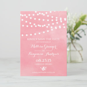 Feenlichter Rosa Aquarell Hochzeit Termin merken Einladung