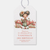Feenpilz 7. Geburtstag Rosa Geschenkanhänger (Rückseite)