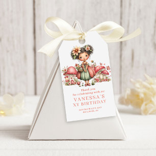 Feenpilz 7. Geburtstag Rosa Geschenkanhänger