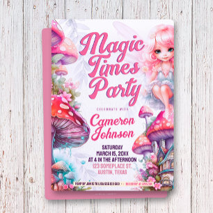 Feenpilz-Magie-Zeiten-Whimsical-Party Einladung