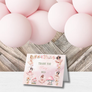 Feenpilzhaus Rosa Geburtstag Dankeskarte