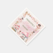 Feenpilzhaus Rosa Geburtstag Serviette (Ecke)