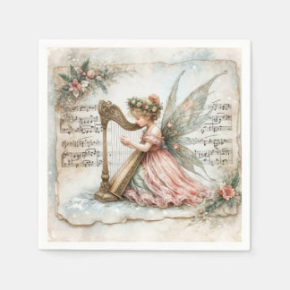 Feenpixie spielt Harfe Serviette