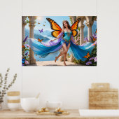 Feenposter mit Schmetterlingsflügeln (4) Poster (Küche)
