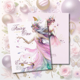 Feenprinzessin 1. Geburtstag oder ALTER BEARBEITEN Einladung