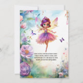 Feenprinzessin bezauberter Garten mit Mädchen Einladung (Rückseite)