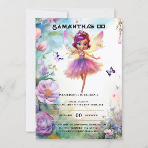 Feenprinzessin bezauberter Garten mit Mädchen Einladung