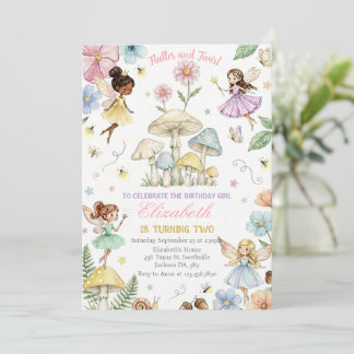 Feenprinzessin Blumengarten Mädchen Geburtstag Einladung