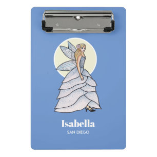 Feenprinzessin Petal-Kleid Mode-Illustration Mini Klemmbrett
