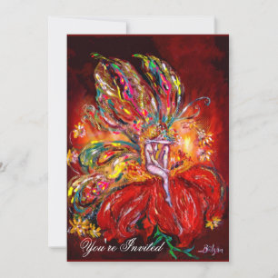 FEENROTES  gelb  grün Einladung