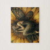 Feenschläfer in einer Sonnenblume Puzzle (Vertikal)