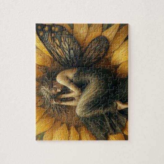 Feenschläfer in einer Sonnenblume Puzzle (Vertikal)