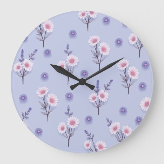 Feenstaub-Gänseblümchen Große Wanduhr (Vorderseite)