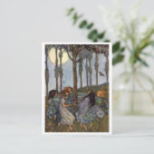 Feentanz-Vintage-Illustration Postkarte (Stehend Vorderseite)