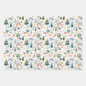 Feenwald Weiß und Blau Geschenkpapier Set (Vorderseite)
