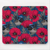 Feenzaunkönig und Mohn Mousepad (Vorne)