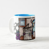 Feeping Geschöpf-Tasse - Morgen-Kaffee-Monster Zweifarbige Tasse (Vorderseite Links)