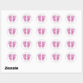 Feet Baby Dusche Gefallen Glitzer Pink White Runder Aufkleber (Blatt)