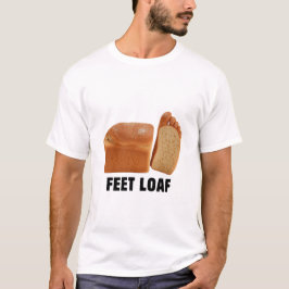 Feet Loaf Design Logo Brainrot Bread Black Text T-Shirt